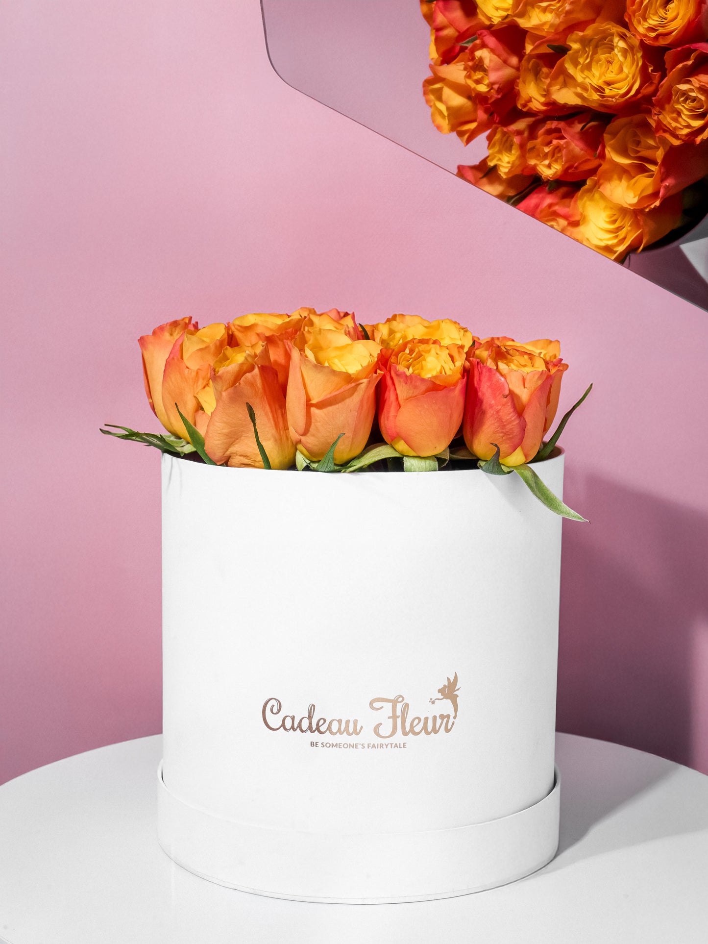 Sunset Charm Orange Roses Box