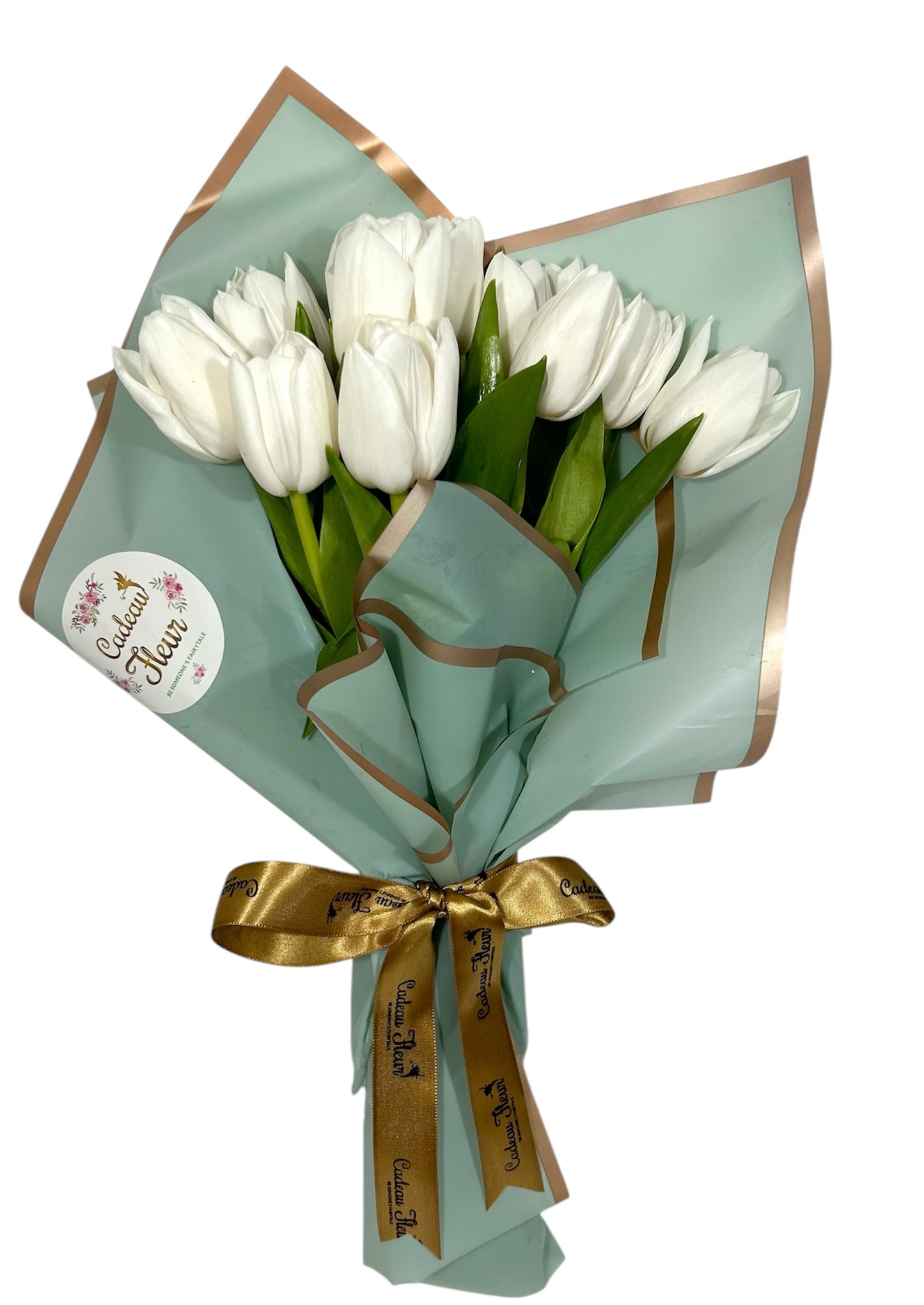 Snowy Embrace tulip bouquet